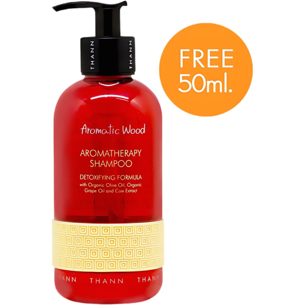 Aromatic Wood Aromatherapy Shampoo Detoxifying Formula with Organic Olive Oil, Organic Grape Oil and Coix Extract 300 ml.