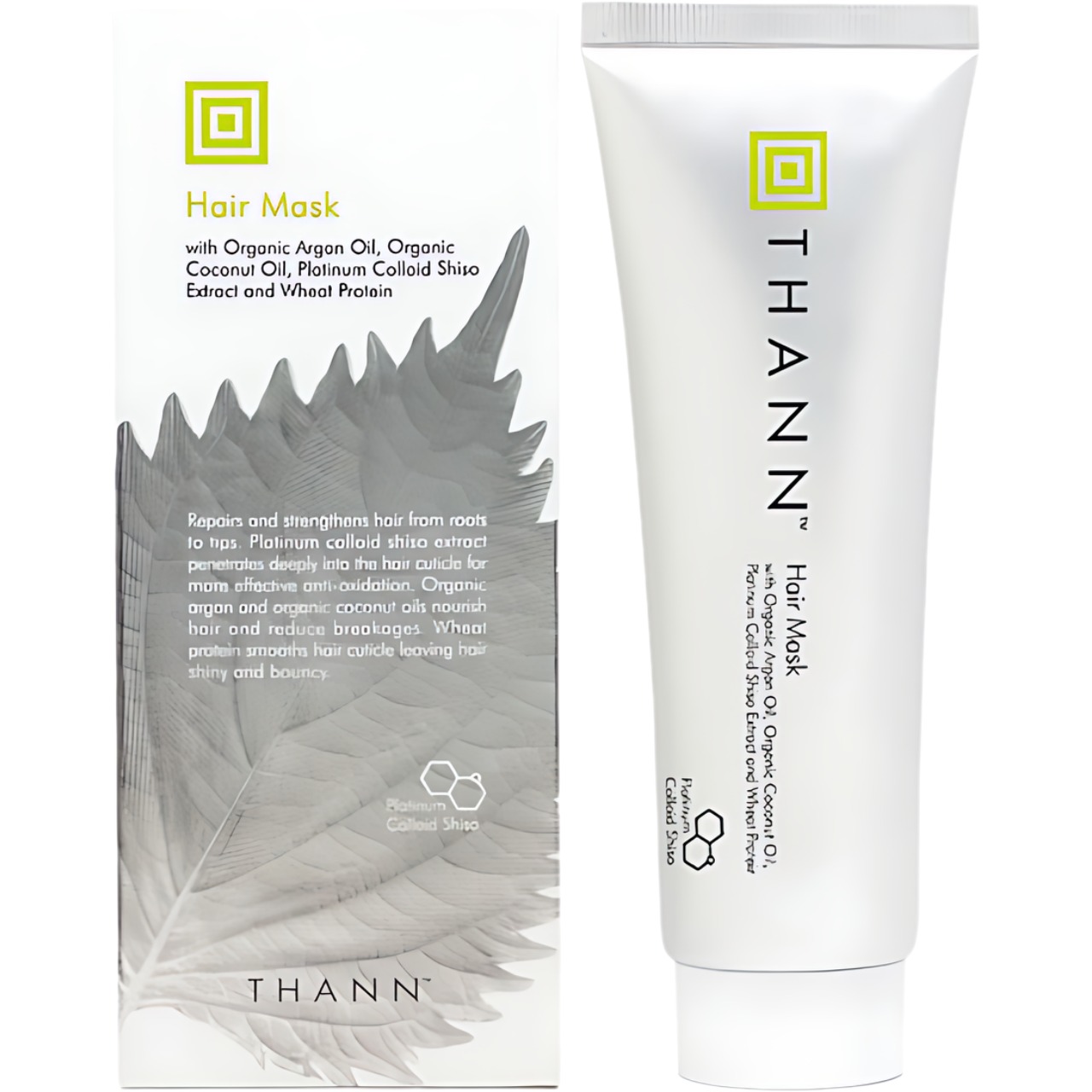 THANN Hair Mask with Organic Argan and Coconut Oils, Platinum Colloid Shiso Extract and Wheat Protein 100 g. THANN Hair Mask with Organic Argan and Coconut Oils, Platinum Colloid Shiso Extract and Wheat Protein 100 g.