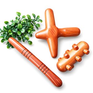 3-Piece Thai Massage Set: Value Pack with Foot Massage Stick, Hand Massager, Acupressure Stick, Palm Massage Stick, Finger Gripper and Cross Stick for Tension Relief and Relaxation