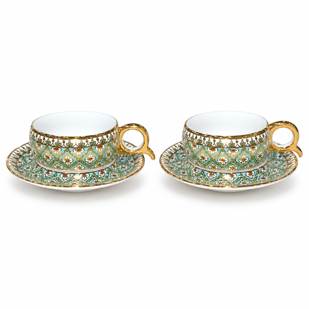 Thai Benjarong Espresso Cup and Saucer Set of Two — 3