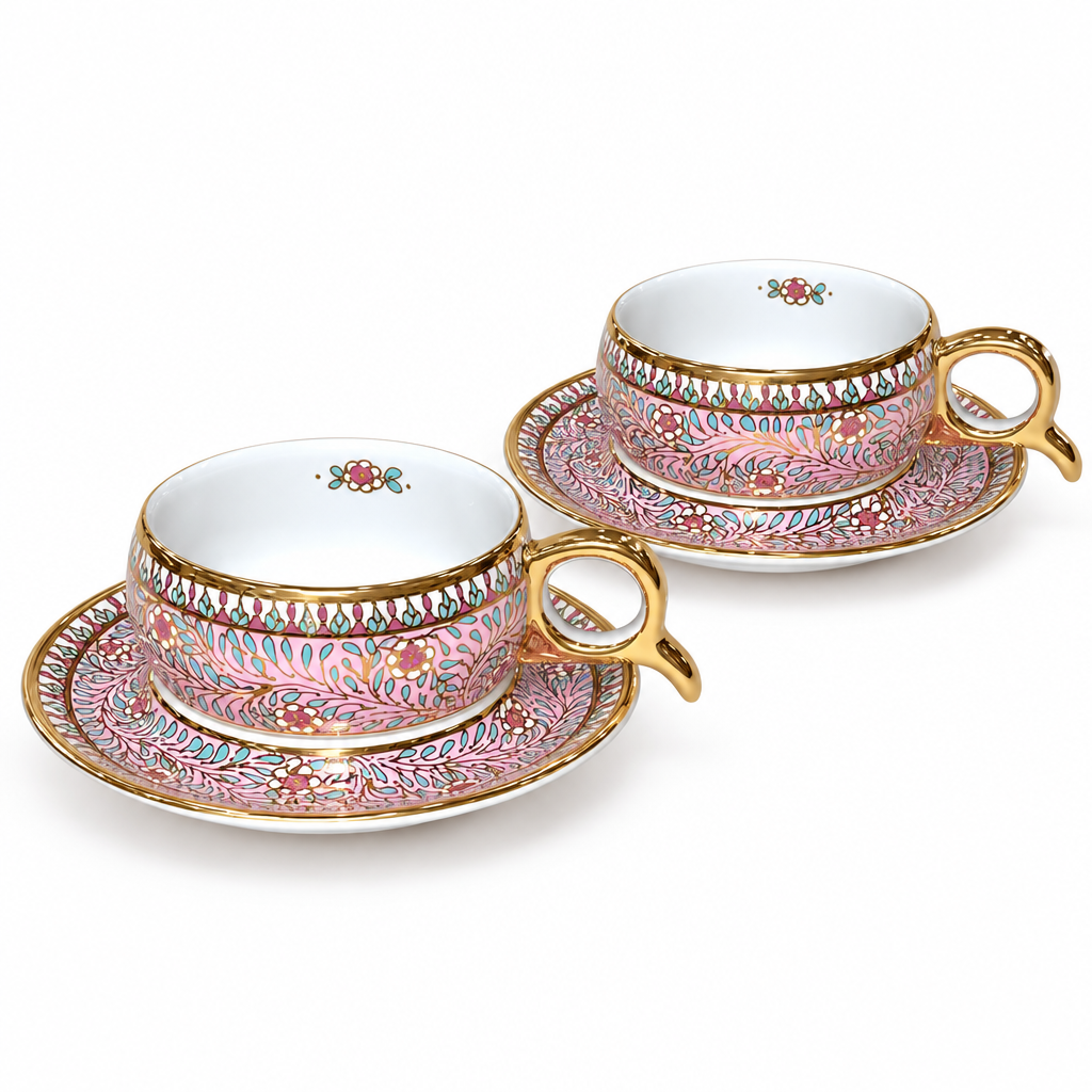 Thai Benjarong Espresso Cup and Saucer Set of Two — 4