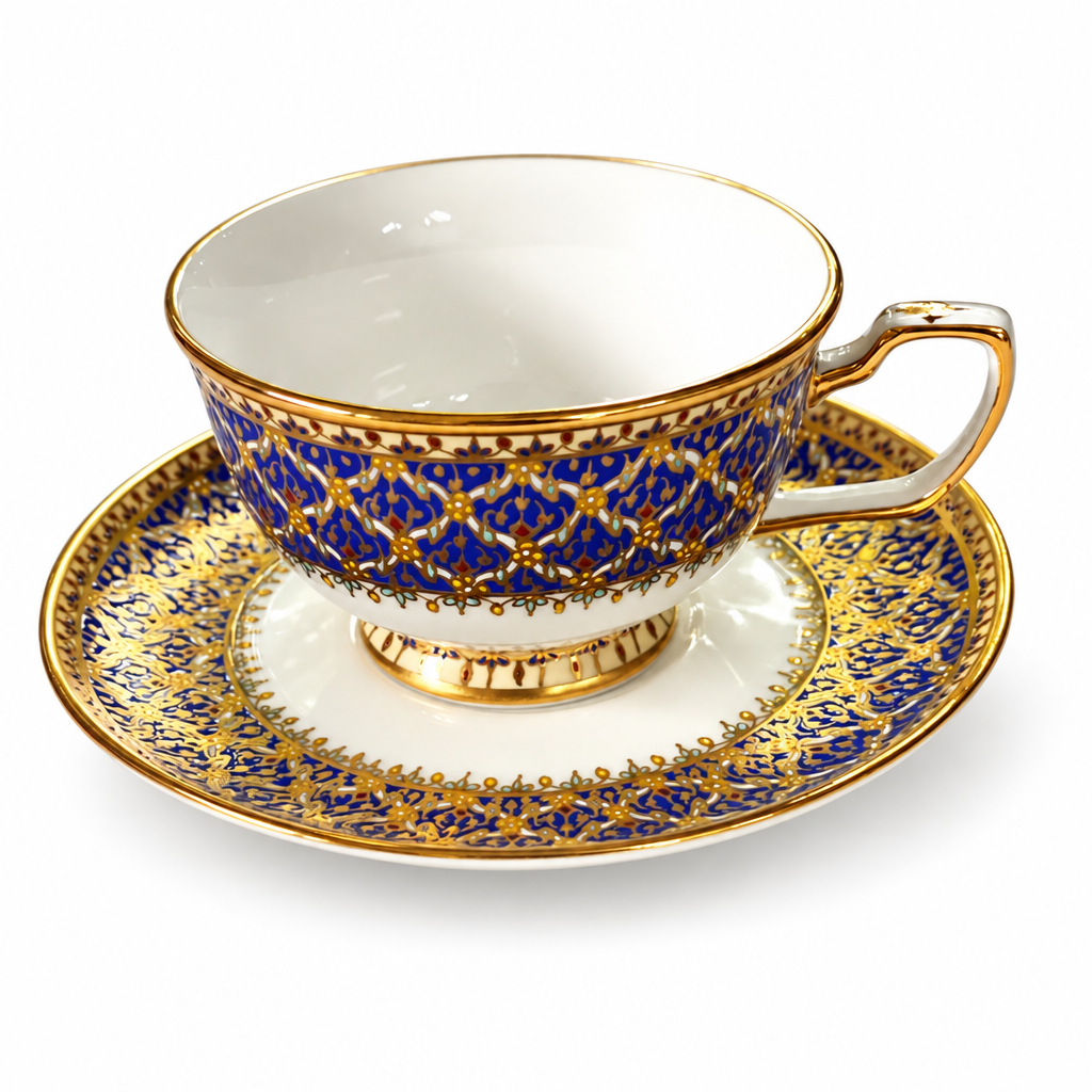 JJ Benjarong Magnolia Tea or Coffee Cup and Saucer, 220 ml — 4