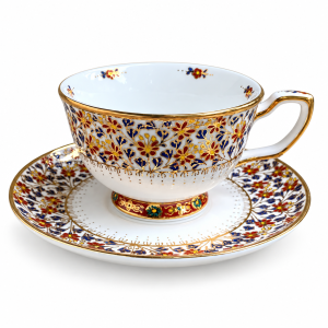 JJ Benjarong Magnolia Tea or Coffee Cup and Saucer, 220 ml — 6