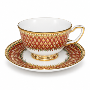 JJ Benjarong Magnolia Tea or Coffee Cup and Saucer, 220 ml — 7