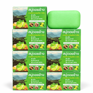 Green Herbal Soap Bar with Plant Extracts, 50 g — 3