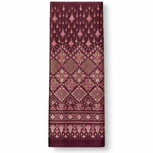Handwoven Kalasin Silk Fabric Panel with Woven Pattern — 2