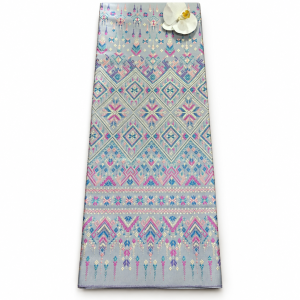 Handwoven Kalasin Silk Fabric Panel with Woven Pattern — 7