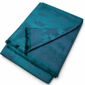 Handwoven Lightweight Thai Silk Scarf, Elephant Motif — 5