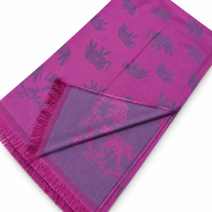 Handwoven Lightweight Thai Silk Scarf, Elephant Motif — 8