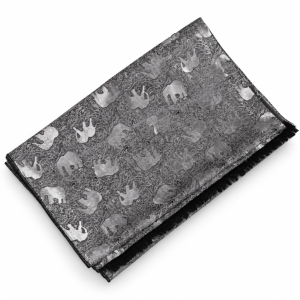 Handwoven Thai Silk Elephant Motif Scarf & Shawl — 3