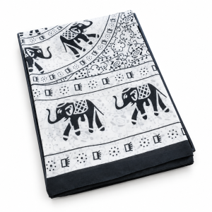 Silk Shawl and Scarf with Elephant Motif
