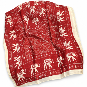 Silk Shawl and Scarf with Elephant Motif — 2