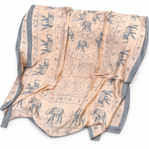 Silk Shawl and Scarf with Elephant Motif — 3