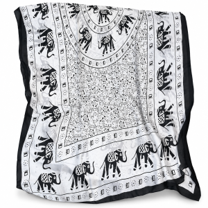 Silk Shawl and Scarf with Elephant Motif — 8